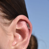 Culturesse Aquarius Helix Screw Back Earring (Silver Single Piece) images 0
