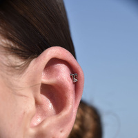 Culturesse Aries Helix Screw Back Earring (Silver Single Piece) images 0