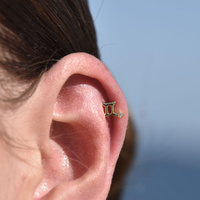 Culturesse Gemini Helix Screw Back Earring (Gold Single Piece) images 0