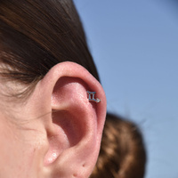 Culturesse Gemini Helix Screw Back Earring (Silver Single Piece) images 0