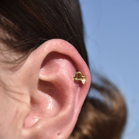 Culturesse Libra Helix Screw Back Earring (Gold Single Piece) images 0