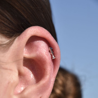 Culturesse Sagittarius Helix Screw Back Earring (Silver Single Piece) images 0
