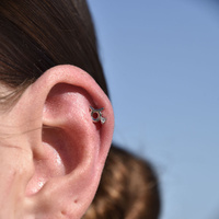 Culturesse Taurus Helix Screw Back Earring (Silver Single Piece) images 0