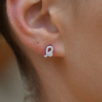 Culturesse Leo Artisan Zirconia Pavé Stud Earrings (Silver) images 0