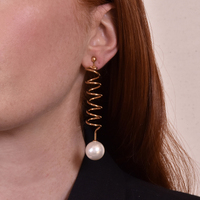 Culturesse Luchia Spiral Pearl Clip-on Earrings images 0