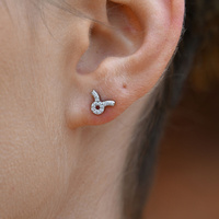 Culturesse Taurus Artisan Zirconia Pavé Stud Earrings (Silver) images 0