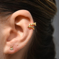 Culturesse Bente Artisan Diamante Cuff Earring (Gold) images 0