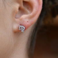 Culturesse Virgo Artisan Zirconia Pavé Stud Earrings (Silver) images 0