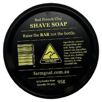 Farm Goat Red French Clay Shave Bar Goat Milk Natural Shaving Soap 95g Tin images 0