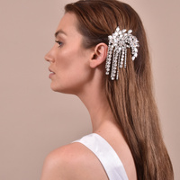 Culturesse Irina Luxury Rhinestone Tassel Barrette images 0