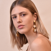 Culturesse Lilou Artisan 24K Pearl Drop Earrings (Imperfect No. 4) images 0