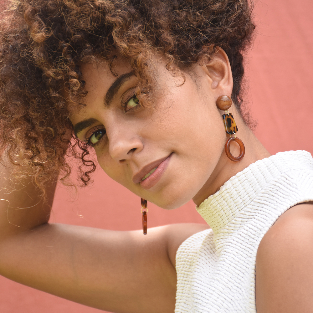 Culturesse Leticia Geometry Drop Earrings - Picture 7 of 12