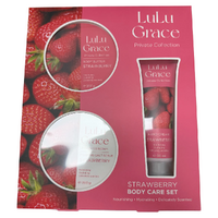 LuLu Grace Strawberry Body Care Set Hand Cream Scrub Butter images 1