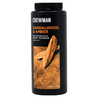 Crewman Sandalwood & Amber Body Powder For Men 200g Deodorising images 1