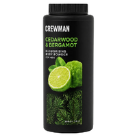 Crewman Cedarwood & Bergamot Body Powder For Men 200g Deodorising images 1