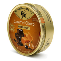 Cavendish & Harvey Caramel With Chocolate Drops 130g Tin Sweets Candy Lollies images 1