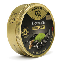 Cavendish & Harvey Liquorice Filled Drops 130g Tin Sweets C&H Candy Lollies images 1