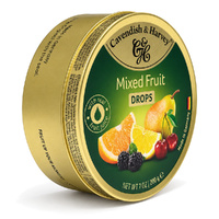 Cavendish & Harvey Mixed Fruit Drops 200g Tin Sweets C&H Candy Lollies images 1