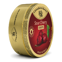 Cavendish & Harvey Sour Cherry Drops 200g Tin Sweets C&H Candy Lollies images 1