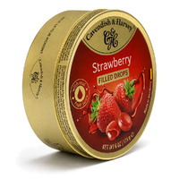 Cavendish & Harvey Strawberry Drops 175g Tin Sweets C&H Candy Lollies images 1