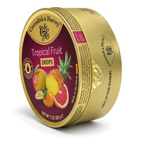 Cavendish & Harvey Tropical Fruit Drops 200g Tin Sweets C&H Candy Lollies images 1