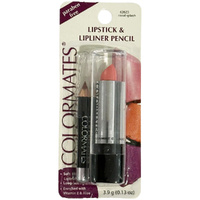 Colormates Long Lasting Lipstick & Lipliner Coral Splash Paraben Free Pack of 4 images 1