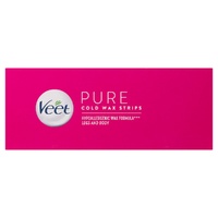 Veet PURE Cold Wax Strips Legs & Body Sensitive Skin 40 Pack images 1