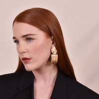 Culturesse Yolanthe Vintage Coin Drop Earrings (for non-pierced ears) images 1
