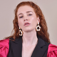Culturesse Laurent 22K Luxury Baroque Pearl Hoop Earrings images 1
