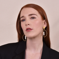 Culturesse Kloe 24K Cats Eye Stone Earrings (my ears are not pierced) images 1