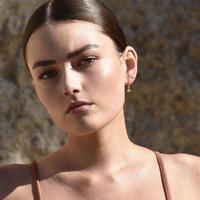 Culturesse Katia Dainty Evil Eye Drop Earrings (Gold) images 1