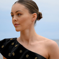 Culturesse Gemini Artisan Zirconia Pavé Stud Earrings (Gold) images 1