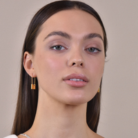 Culturesse Beatrix Gold Padlock Earrings images 1
