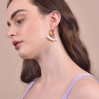 Culturesse Liesl Freshwater Pearl Hoop Earrings images 1