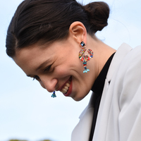 Culturesse Celie Colourful Lobster Earrings (my ears are pierced) images 1