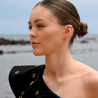 Culturesse Sagittarius Artisan Zirconia Pavé Stud Earrings (Gold) images 1