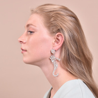 Culturesse Lexi Seahorse Rhinestone Drop Earrings (my ears are pierced) images 1