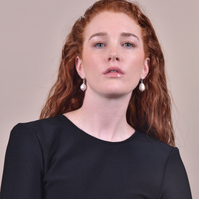 Culturesse Alyx Silver Hoop Baroque Pearl Earrings images 1