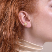 Culturesse Marlowe Gold Filled Flower Chain Earrings images 1