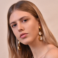 Culturesse Lilou Luxury 24K Artisan Pearl Drop Earrings (my ears are pierced) images 1