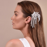 Culturesse Irina Luxury Rhinestone Tassel Barrette images 1