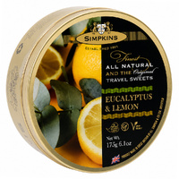 Simpkins Eucalyptus and Lemon 175g Tin Sweets Candy Lollies images 1