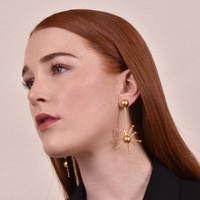 Culturesse Soleste 24K Artisan Sun Drop Earrings (for pierced ears) images 1