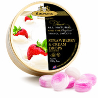 Simpkins Strawberries and Cream Drops 200g Tin Sweets Candy Lollies images 1