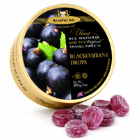 Simpkins Black Currant Drops 200g Tin Sweets Candy Lollies images 1