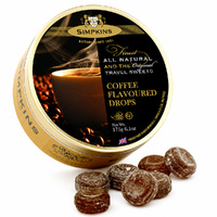 Simpkins Coffee Flavoured Drops 200g Tin Sweets Candy Lollies images 1