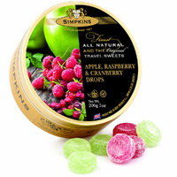 Simpkins Apple Raspberry and Cranberry Drops 200g Tin Sweets Candy Lollies images 1