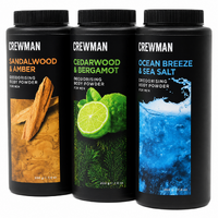 Crewman Body Powder 200g 3 Pack Sandalwood Amber Cedarwood Bergamot Ocean Breeze images 2