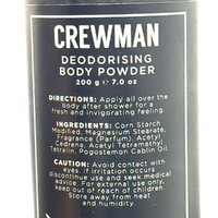Crewman Sandalwood & Amber Body Powder For Men 200g Deodorising images 2