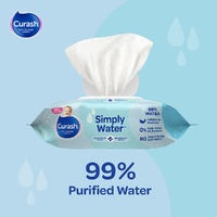 Curash Simply Water Baby Wipes 3 x 80 Pack images 2